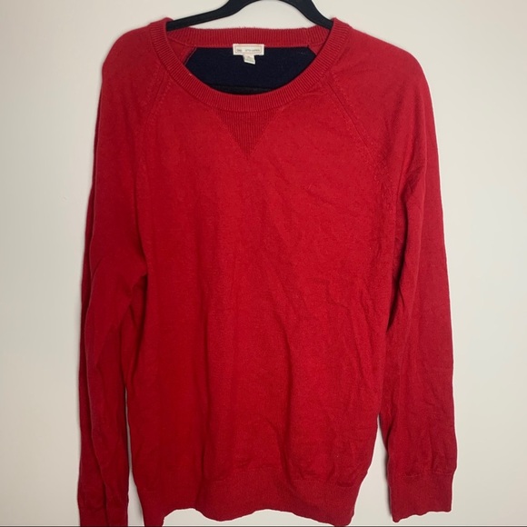 GAP Cotton Cashmere Red Long Sleeve Crew Neck Shirt - Picture 1 of 7